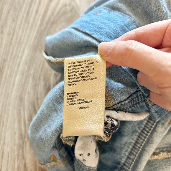 Anthropologie Pilcro Chambray Denim Puff Sleeve Jumpsuit Size 8 - Picture 12 of 12